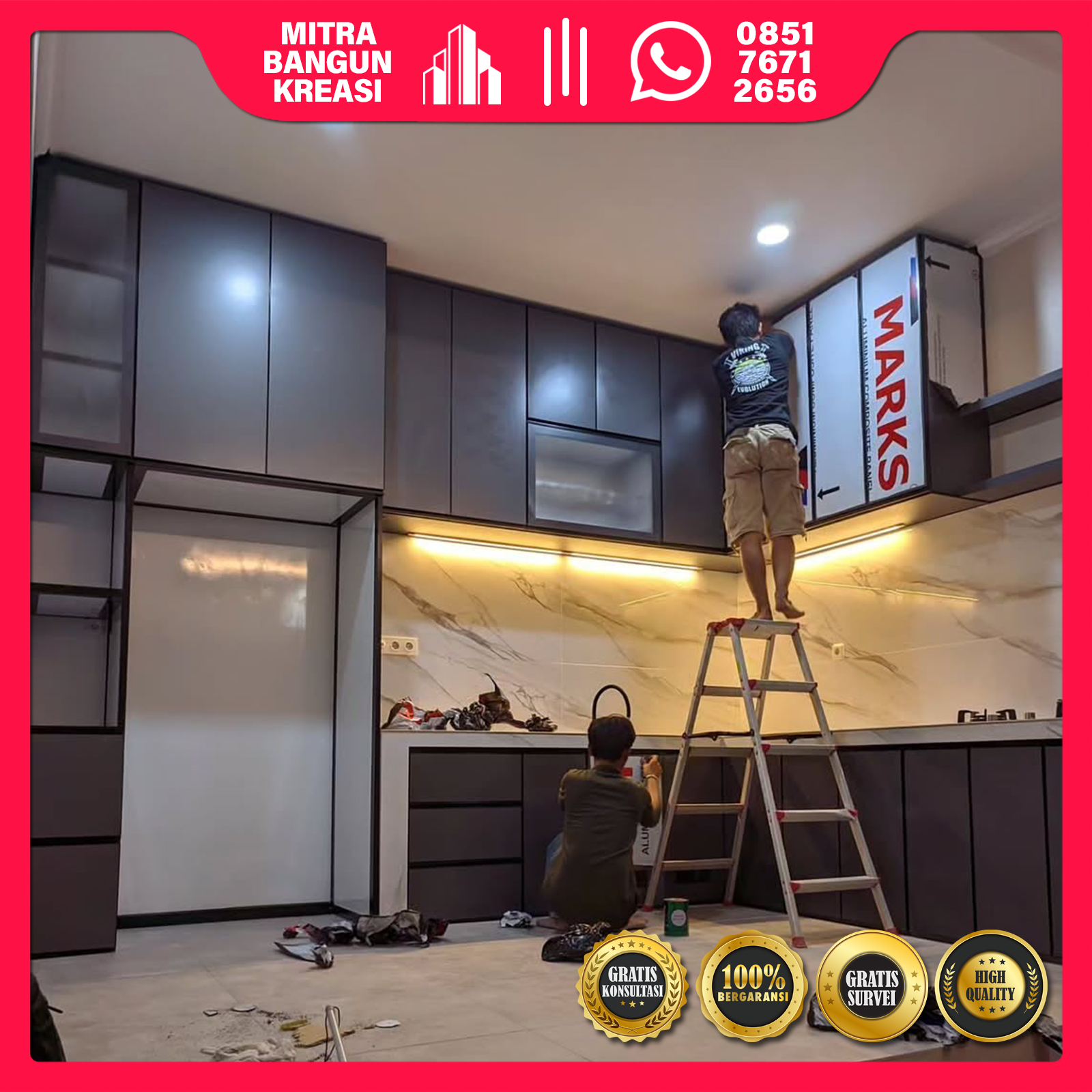 Kitchen Set Aluminium ACP Grey