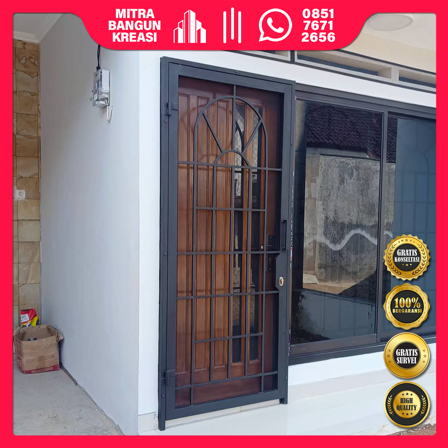 Teralis Pintu Besi Motif Arch